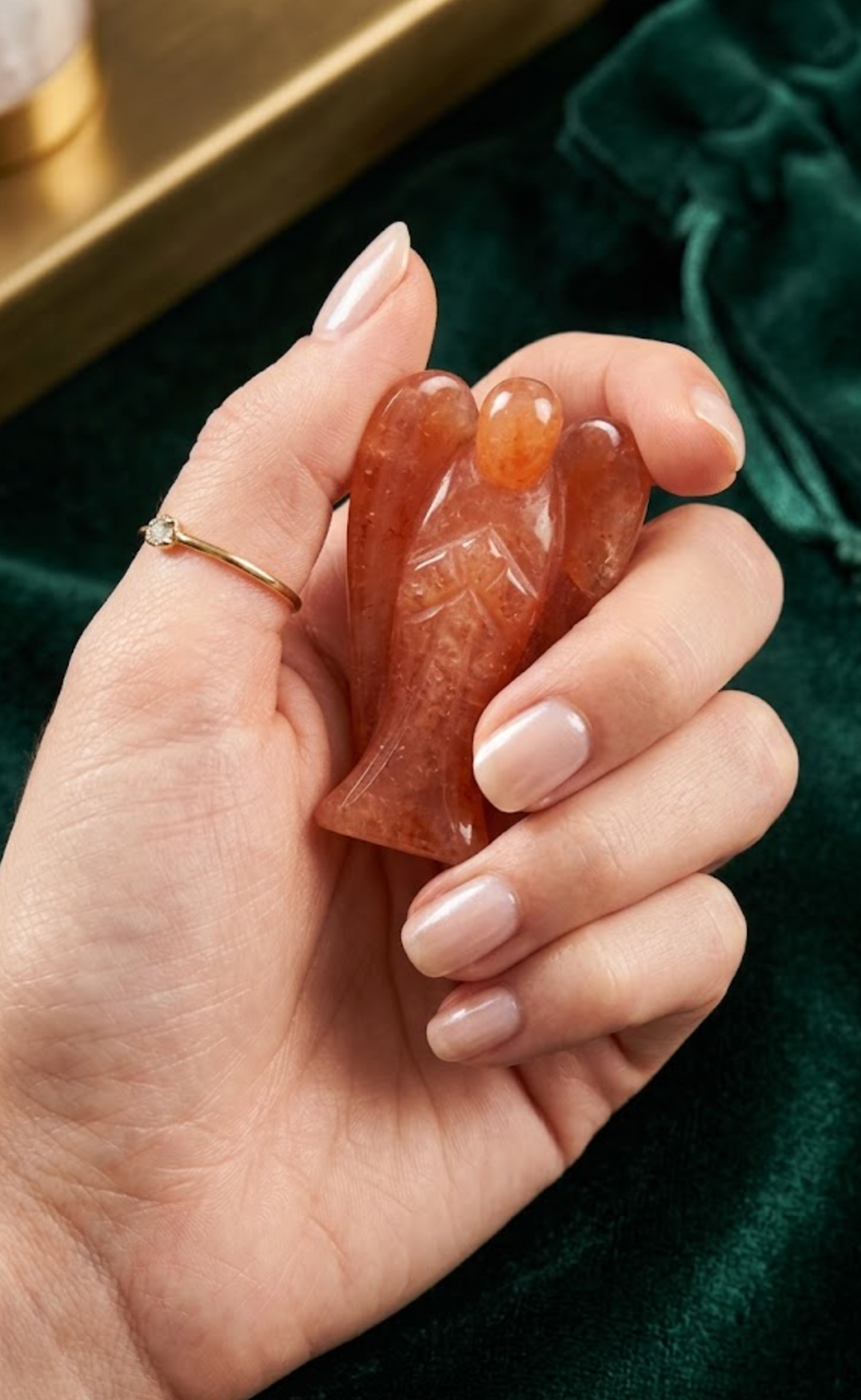 Red Carnelia Crystal Angel